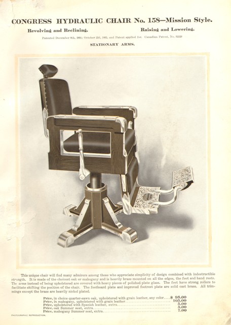 1908 Koken Barber's Supply Catalog on CD - Barber Chairs