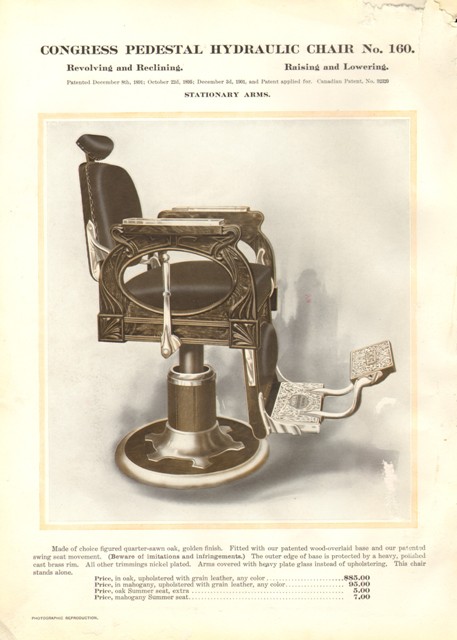 アート・デザイン・音楽 KOKEN BARBER'S SUPPLY COMPANY Customized Koken Barber Chair | Antique Barber Chair | J&J